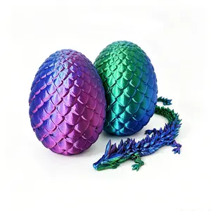 3D Printed Dragon Statue, 1 Count Vibrant Gradient Dragon Egg Ornament, Creative Desktop Decoration for Home Office, Home Decor Gifts, Decorative Home Ornament, Desktop Art Ornament