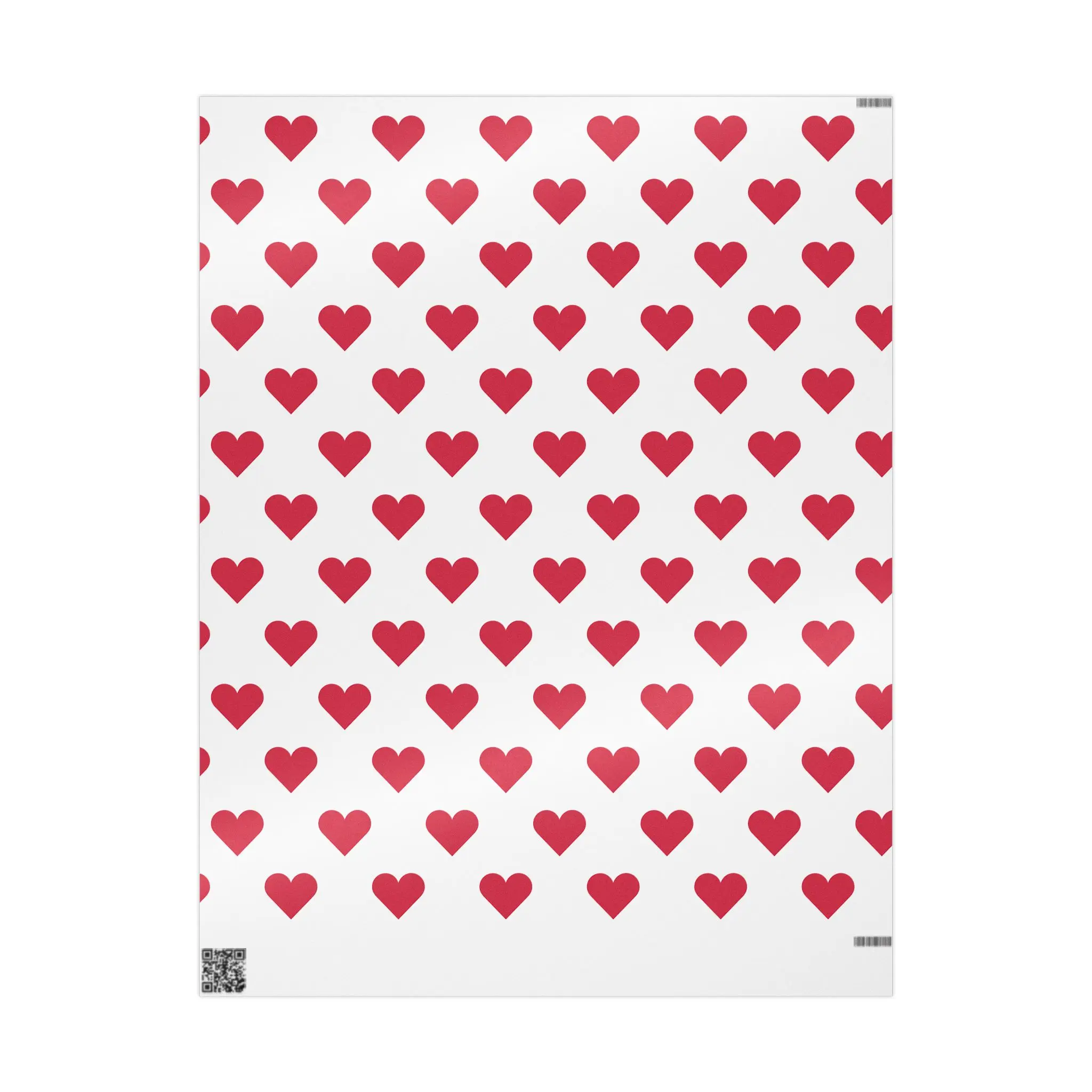 2026 Red Heart Pattern Wrapping Paper | Valentine Repeat Hearts