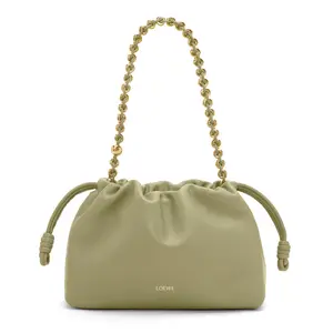 Loewe Flamenco Purse Chain Shoulder Bag Soft Leather Iconic Statement Gold-Tone Strap Drawstring Design