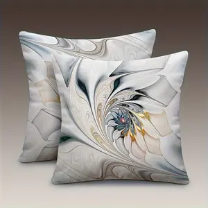 Pillow Covers Featuring a Stunning Abstract Design! Crafted from Polyester, They Have a Print on One Side. Measuring 2 X 5 Inches, These Covers Are Ideal for Adding a Touch of Contemporary Sophistication to Your Home Decor. Please