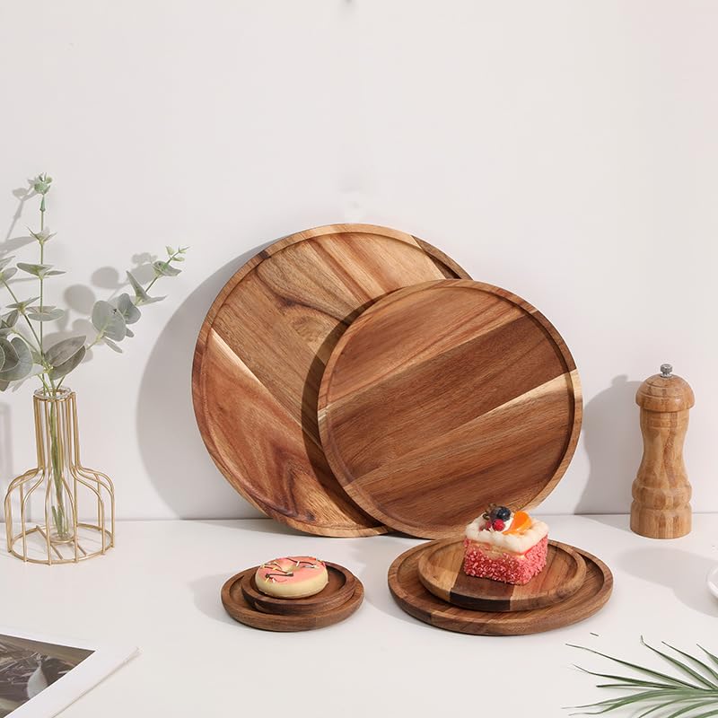 15PCS Round Wood Tray, Acacia Wooden Decorative Serving Tray for Coffee Table and Home Decor, Wooden Appetizer Charcuterie Board for Kitchen Countertop, Candle Holder Tray Home Decor,Wooden Appetizer Charcuterie Board for Kitchen 15PCS Round Wood Tray, Acacia Wooden Decorative Serving Tray for Coffee Table and Home Decor, Wooden Appetizer Charcuterie Board for Kitchen Countertop, Candle Holder Tray Home Decor,Wooden Appetizer Charcuterie Board for Kitchen