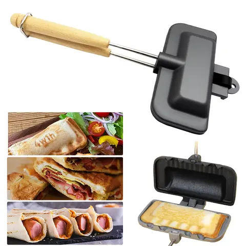 JASISS Non-Stick Sandwich Grill Pan - Non-Stick Cookware Fry Pan for Cooking, Compatible with Induction Cooktops & Gas Stoves, Ideal for Home Kitchen Use, Excellent Gift Choice for Christmas and New Year
