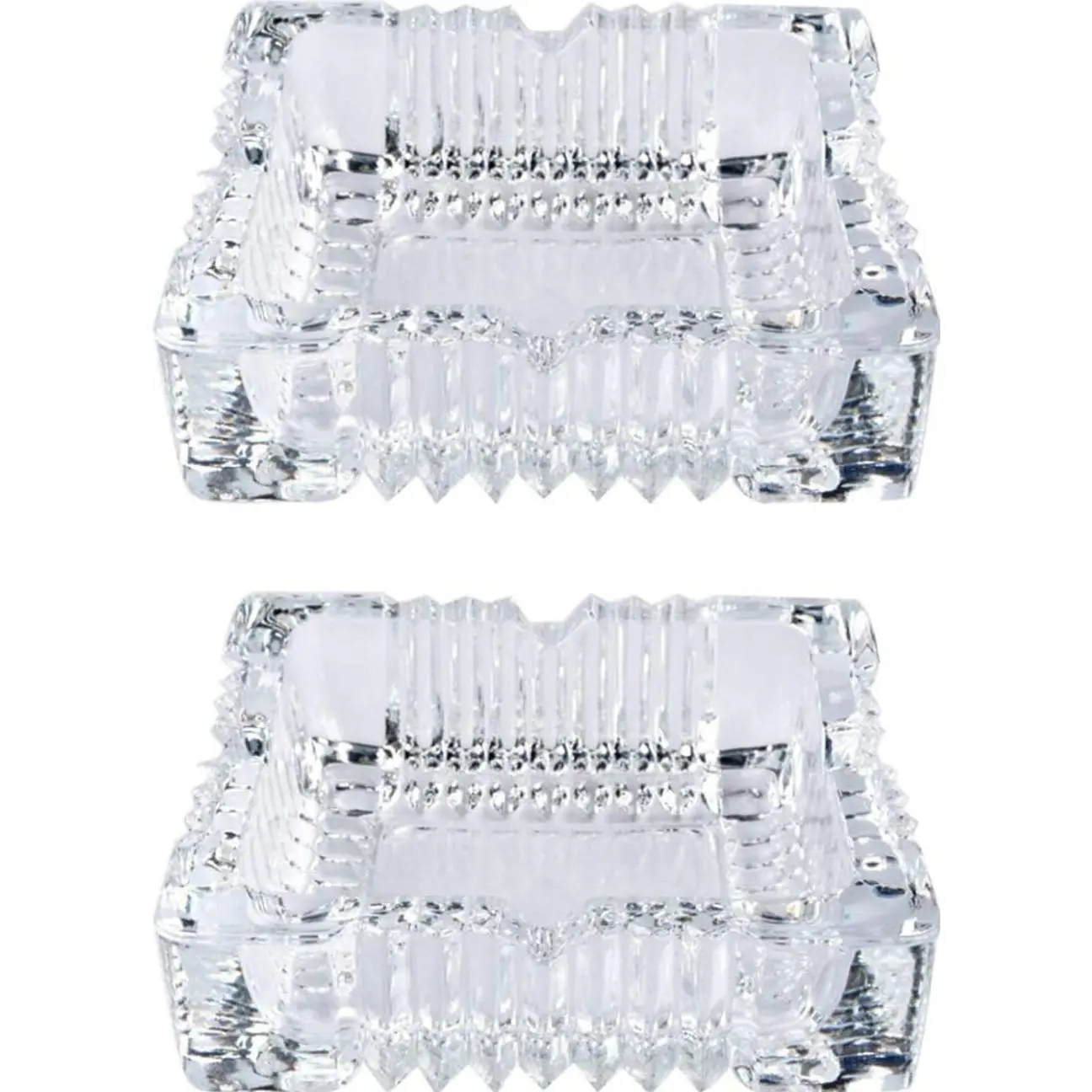 2PCS 4 inch Ashtray,Square Tabletop Glass Ashtray Smoke Collectible Deco | Thick Glass Ashtray for Cigarettes,Super Classy and Stylish