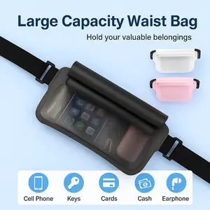 Crossbody Bag For Summer Waterproof Phone Pouch with Lanyard Large Capacity Waist Bag for Snorkeling Swimming Universal Dry Bag with Cell Phone Keys Cards Cash Earphone Slots
