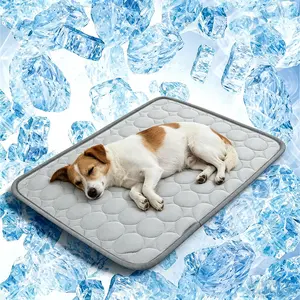 Dog Cooling Mat for Small Medium Dogs, Long-Lasting Cool Pad for Dogs Outdoor & Indoor Use with Ice Silk Fabric & Waterproof Cover, Summer Cooling Pet Bed, Non-Slip Washable Pet Blanket