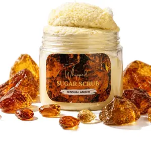 Sensual Amber Whipped Sugar Scrub Exfoliating Body Scrub for Soft Smooth Glowing Skin Moisturizing Shea Sugar Polish