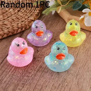 Cute Duck Malt Candy Glitter Squishy Toy, Stress Relief Fun Fidget Gift, Perfect for Kids & Adults, Unique Design Sensory Play