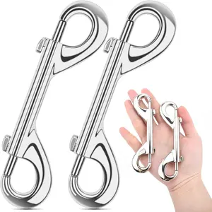 Extra Large 4.7 inch Double Ended Bolt Snaps Hooks, 220lbs Load Capacity Zinc Alloy Heavy Duty Trigger Snap Buckles for Cats Dogs Horses, Suitable for Water Bucket Horse Feed Hammocks Key Chain 2 Pack