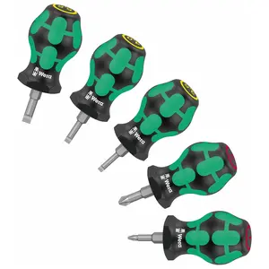 Wera 05008870001 Stubby Set 1 Screwdriver Set, 5 Pieces,Green