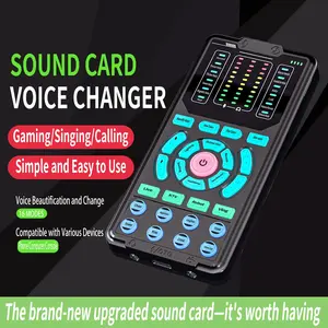 G9 Portable Voice Changer, Live Handheld Digital Sound Card, 16 Voice Effects for Gaming and Streaming, Compatible with Phone, PC, Xbox, Ps5, Complete Podcast Kit
