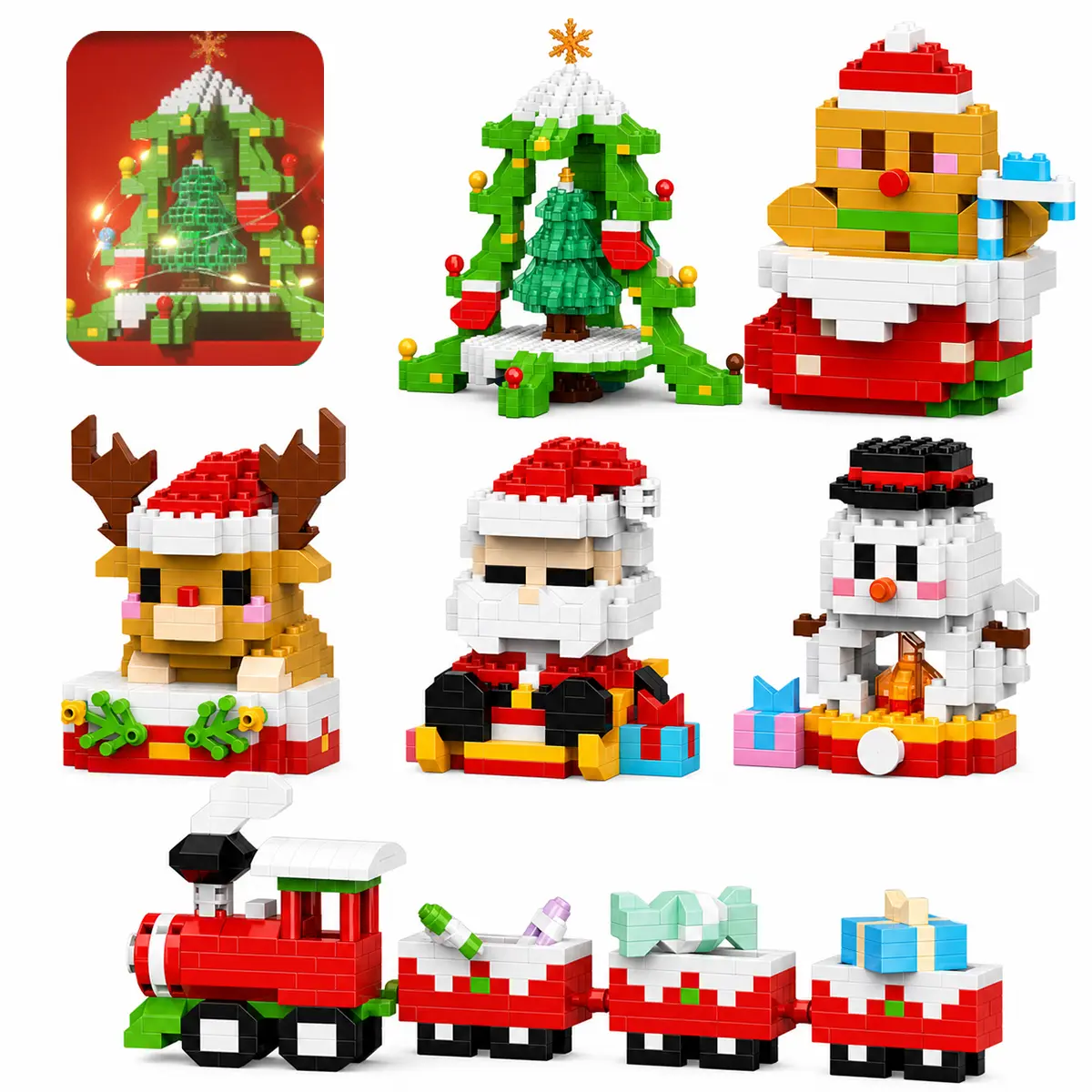 2026 Christmas Building Blocks Set, Stacking Bricks Christmas Decorations and Gifts Building Set Toys Gifts for Kids and Adults