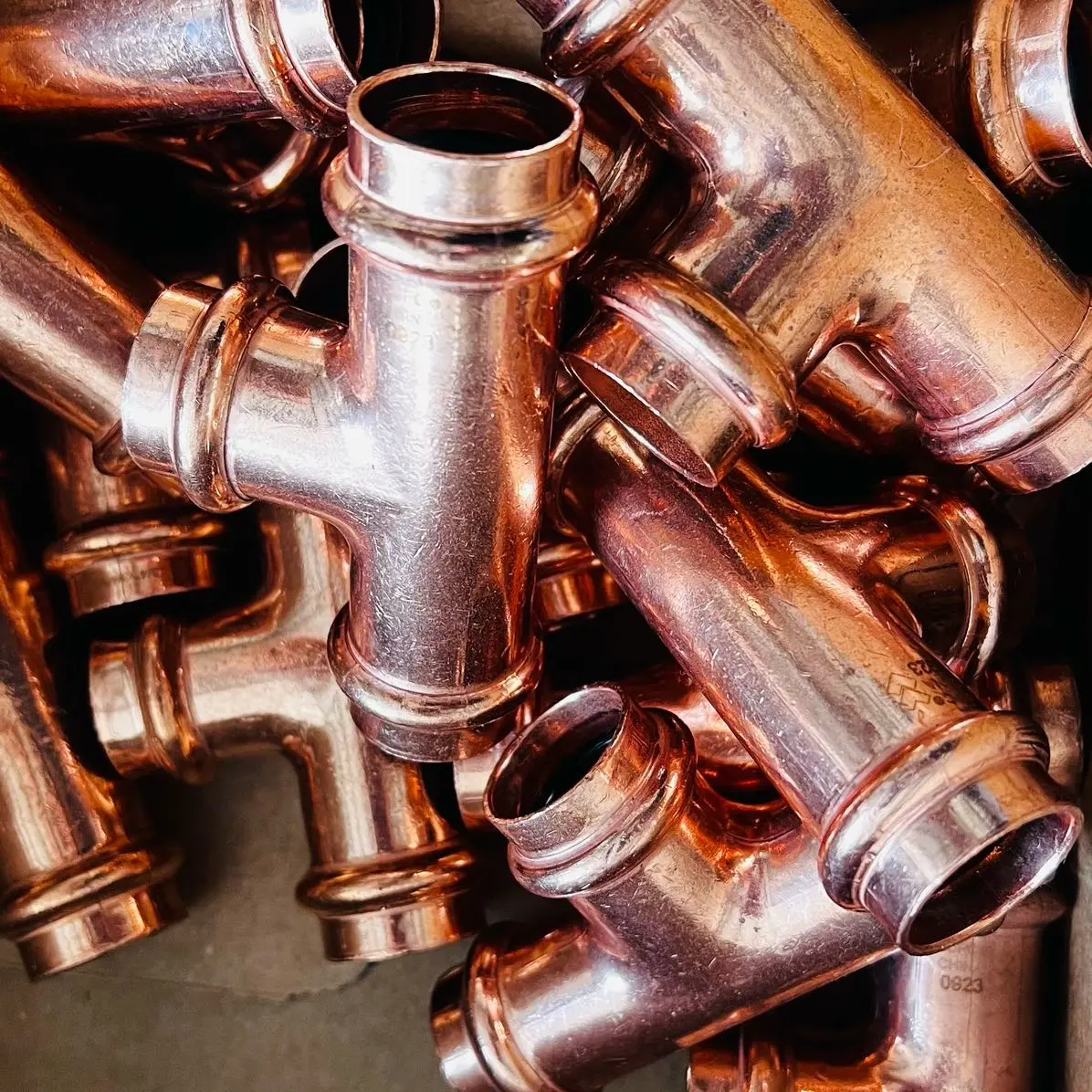10-Pack 1/2 Inch Copper Press Tee Fittings 10-Pack 1/2 Inch Copper Press Tee Fittings