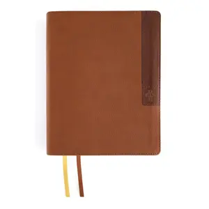 NIV, Journal the Word Bible (Perfect for Note-Taking), Large Print, Leathersoft, Brown, Red Letter, Comfort Print: Reflect, Take Notes, or Create Art Next to Your Favorite Verses (NIV Journal the Word Bible) by Zondervan [Leatherbound Book]
