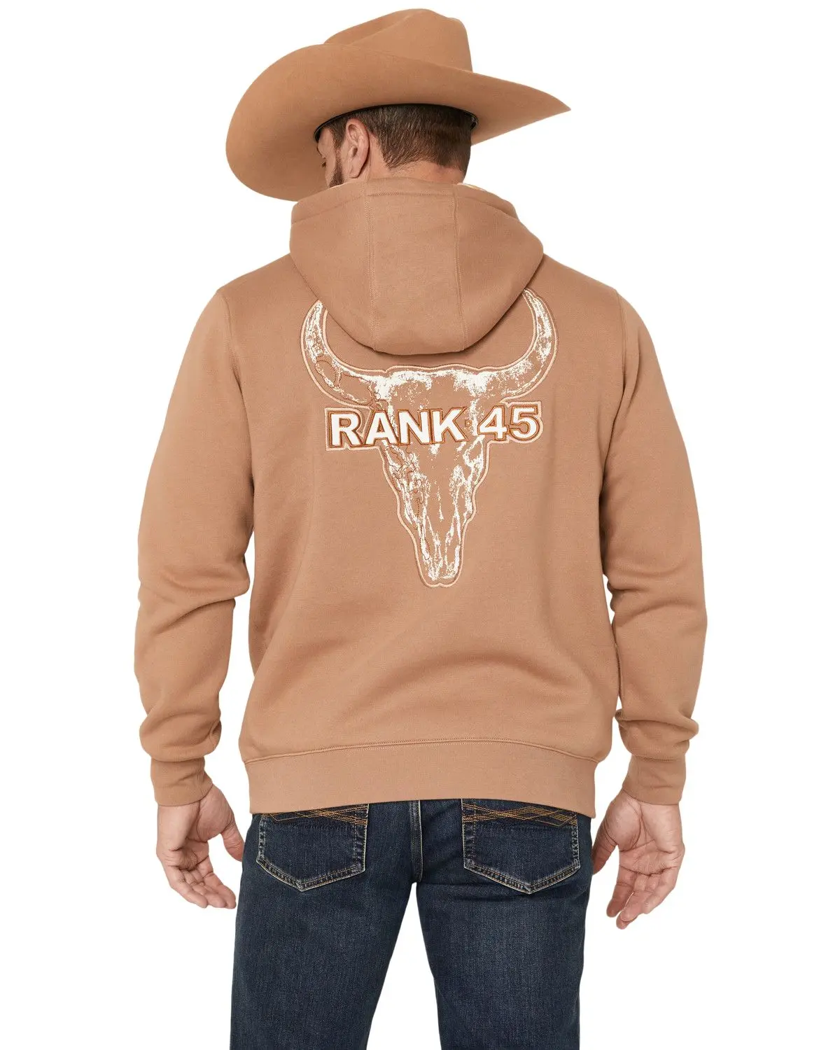 Rank 45 Men's 45&Reg; Men'S Desert Steer Embroidered Hooded Sweatshirt - Rmfa26sw1-Tan