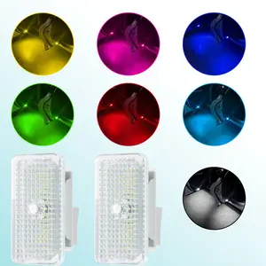 🔥 2 Pcs Tesla Door Welcome Lights | Door Lights Compatible with Model 3/Y/S/X, Plug-and-Play RGB Colorful Ambient Lights, High-brightness LED Puddle Lights, Wire-free Smart Control Modification, Direct Factory Fit Without Error Codes