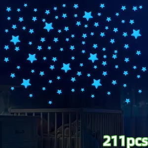 Starry Sky Projector Sticker, 211pcs/set Luminous Star Wall Sticker, Decoration Sticker, Decorative Sticker, Wall Art Stickers for Home Bedroom Living Room