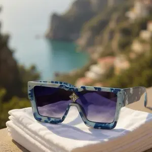 Blue Monogram Sunglasses - Fashion Accessory with Unique Design Elements