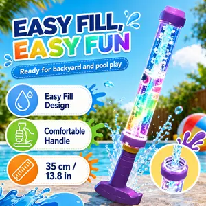 Glowing Rainbow LED Water Blaster Toy, Light Up Water Gun with Colorful LED Glow, Easy Fill Outdoor Summer Pool Toy for Kids, Easter Basket Gift, Halloween Party Favor, Christmas Gift