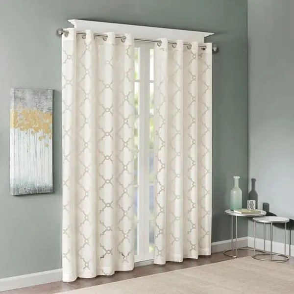 Fretwork Burnout Sheer Curtain Panel Fretwork Burnout Sheer Curtain Panel
