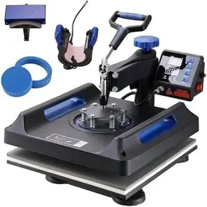AKEYDIY 8 in 1 Heat Press Machine Professional Sublimation Machine 15" X 12" Swing Away Shirt Printing Heat Transfer Digital Tumbler Heat Press Machine for T Shirts Mug Hat Plate Cap