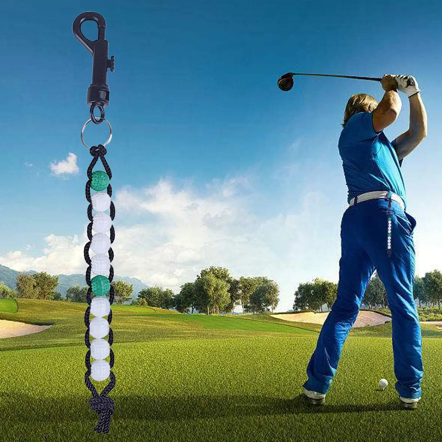 Green Golf Scoring Bead Counter, Golf Scoreboard Bracelet, Wristband Scorer for Golf Games, Golf Scorekeeper, Golf Accessories for Players & Coaches, Golf Gear, Golf Gadgets