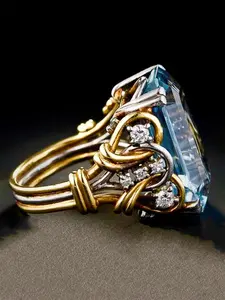 1 Pc Romantic Cubic Zirconia Marquise Cut Ring For Women For Wedding Engagement Anniversary Party Jewelry Valentine's Day Gift