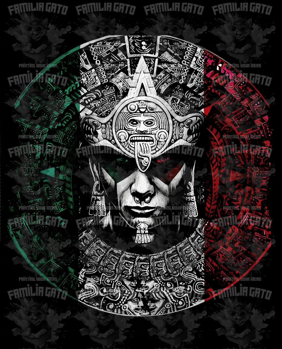 Custom Mexico Azteca Halftones DTF Transfer, DIY Crafts Supplies for Toys & Hobbies DIY Projects