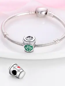 Coffee Cup Charm Beads, Fashionable Pendant Beads for Women & Girls, DIY Jewelry for Bracelet & Necklace Making