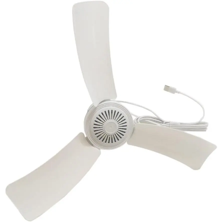 SKYRI Portable Ceiling Fan Mini USB Tent Fans for RV, Camping, Outdoor Hanging Gazebo Tents Ceiling Canopy Dorm Room Fan DC 5V Compatible Battery Power