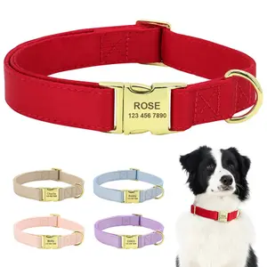 Engraved Dog Pet Collar Custom Puppy Kitten ID Tag Accessories Collar Personalized Nameplate Collars For Dogs Cats Chiens XS-L