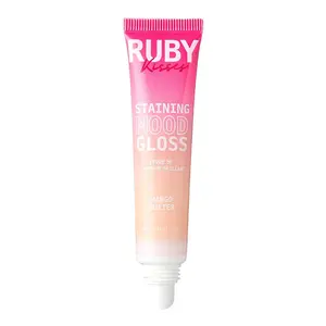 Ruby Kisses pH Lip Gloss, Pink Tinted Lip Balm Stain, Mood Color Changing Lipstick with Mango Butter for Long-Lasting Hydration, Lightweight Non-Sticky Shine, Fuller & Smoother Lips