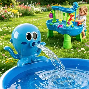 Pitjeck Upgraded Octopus Water Table Pump with Huge Water Output, 3H Non-Stop Fun for Step 2, Rechargeable Water Pump for Water Table, Water Table Accessories for Kids, Toddlers Summer Outdoor Water Toys