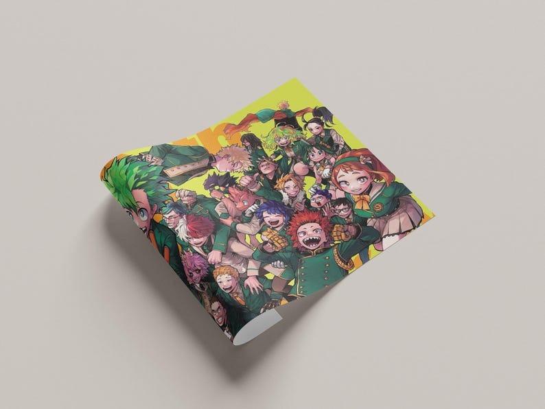 My Hero Academia Poster, Class 1-A Anime Wall Art, Deku and Friends Colorful Print, Anime Decor for Kids Room