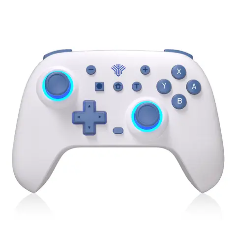 YUYIU Wireless Game Controller for PC, Switch, Console & Android Devices - Hall Effect Joysticks, Macro Programming, Esports Triggers, 6-Axis Gyro, Dual Vibration, Color Changing RGB Lights - Plug & Play Gaming Accessory
