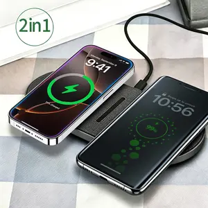 2 in 1 Wireless Charger Pad, Dual 20W Fast Wireless Charging Station for iPhone & Samsung