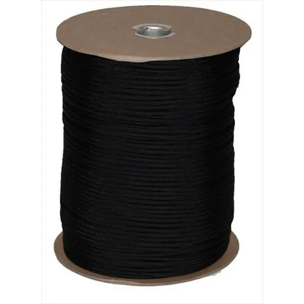 T.W. Evans Cordage 6510B Strong Smooth Paracord, 1000 ft. Spool Pack, Black - Great for Camping, Hiking, Bracelets, Survival Bracelets, Knots Easily (Tools & Hardware Ropes)