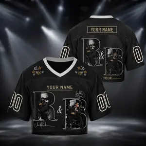 2026 Tour-Inspired R&B Mesh Football Jersey, Unisex Music Tour Streetwear, Sports Collectible Fan Gift Shirt