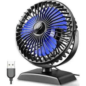 USB Desk Fan Mini 360 Rotation Desktop Fan with 3 Speed, Quiet Design for  Office, Bedroom, Travel & Small Spaces