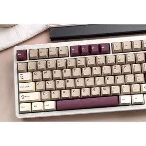 PBT Keycaps Set, Doubleshot 137 Key Caps,Cherry Profile Custom Keycap for 61/64/68/84/87/100/104/108 Mechanical Keyboard, Compatiability for 60 65 75 100 Percent Keyboads (White Grey )