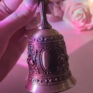 Brass Hand Bell, Traditional Call Bell For Wedding Party, Hand-played Percussion Instrument For Kids and Adults