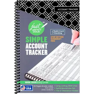 's  Check Book  & Debit Card  Notebook - Checking Account , Business ,  Log & Expense  - Standard Edition - 1 count, Black