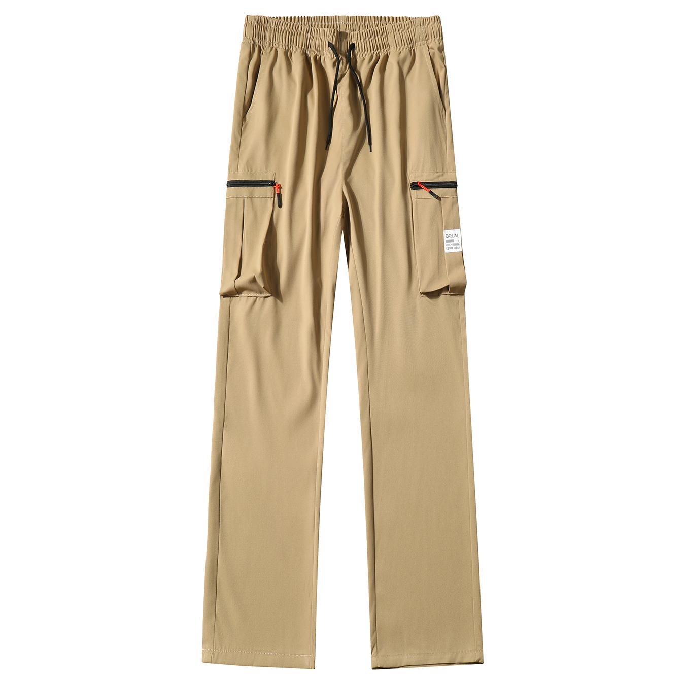 Men’s slim-fit cargo joggers, quick-dry athletic pants with drawstring and zippered pockets, lightweight workout trousers for gym and everyday wear