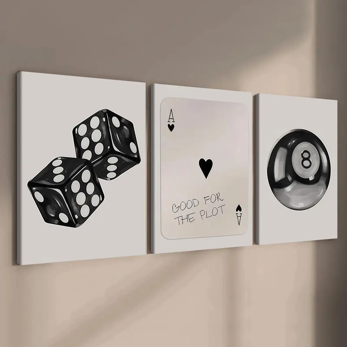 3-Piece Wood Frame Canvas Art Set, Modern Decorative Wall Decor, High-Quality Print, Perfect for Living Room & Hallway, Waterproof Poster