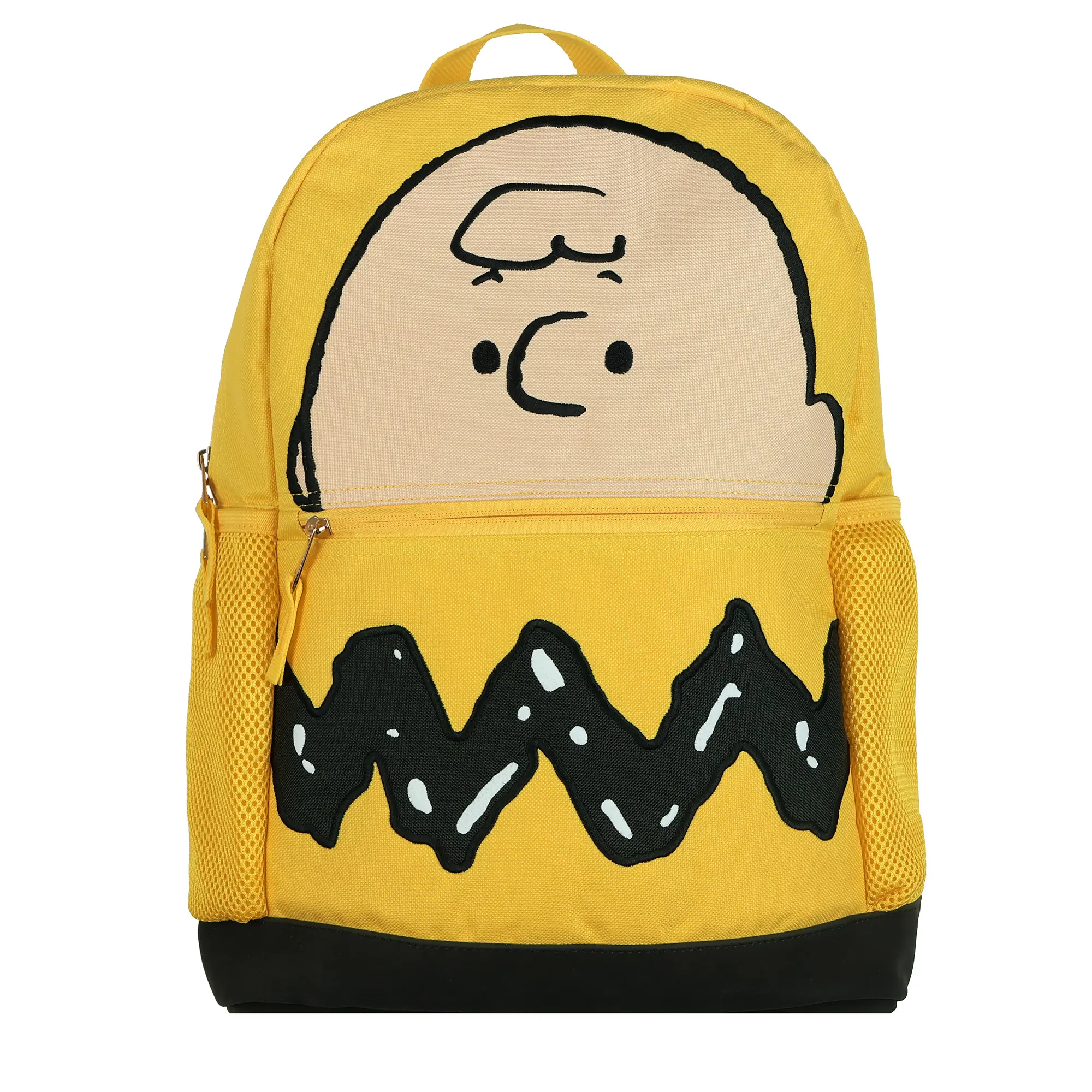 Peanuts Backpack Charlie Brown Yellow 16" Book Bag with Adjustable Shoulder Straps Tech Sleeve Peanuts Backpack Charlie Brown Yellow 16" Book Bag with Adjustable Shoulder Straps Tech Sleeve