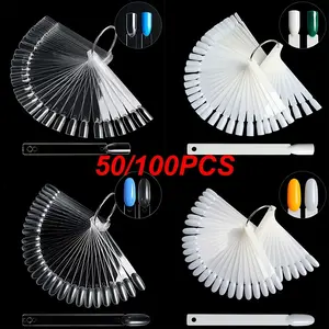50/100Pcs/lot Professional False Tips Clear Nail Swatches Color Card Display Chart Gel Polish Template Nail Art Sample Stand Acrylic Palette Manicure Tools Accessories Nail Art Diy