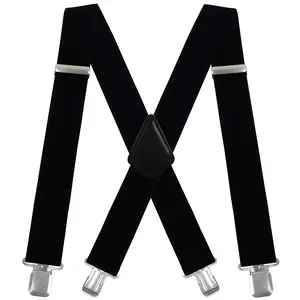 Men's Heavy Duty 2-Inch Wide X-Back Suspenders with Adjustable Clips, Work Safety Equipment (2-Pack)