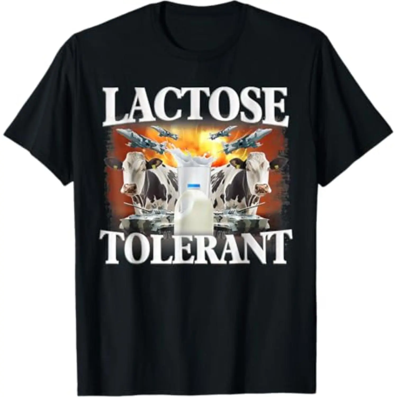 Summer t Shirts Lactose Tolerant T-Shirt, Small, Black