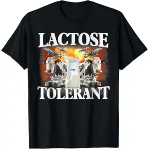 100% Cotton Summer T Shirts Lactose Tolerant T-Shirt, Small, Black T-Shirt For Men and Women