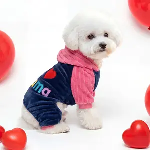 Four-Legged Pet Clothes for Dogs & Cats, I Love My Parents Design, Teddy Bichon Pomeranian Miniature Dog, Sweater