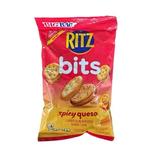 Ritz Bits Spicy Queso Flavored Cracker Snacks Big Bag 3 Servings 85g